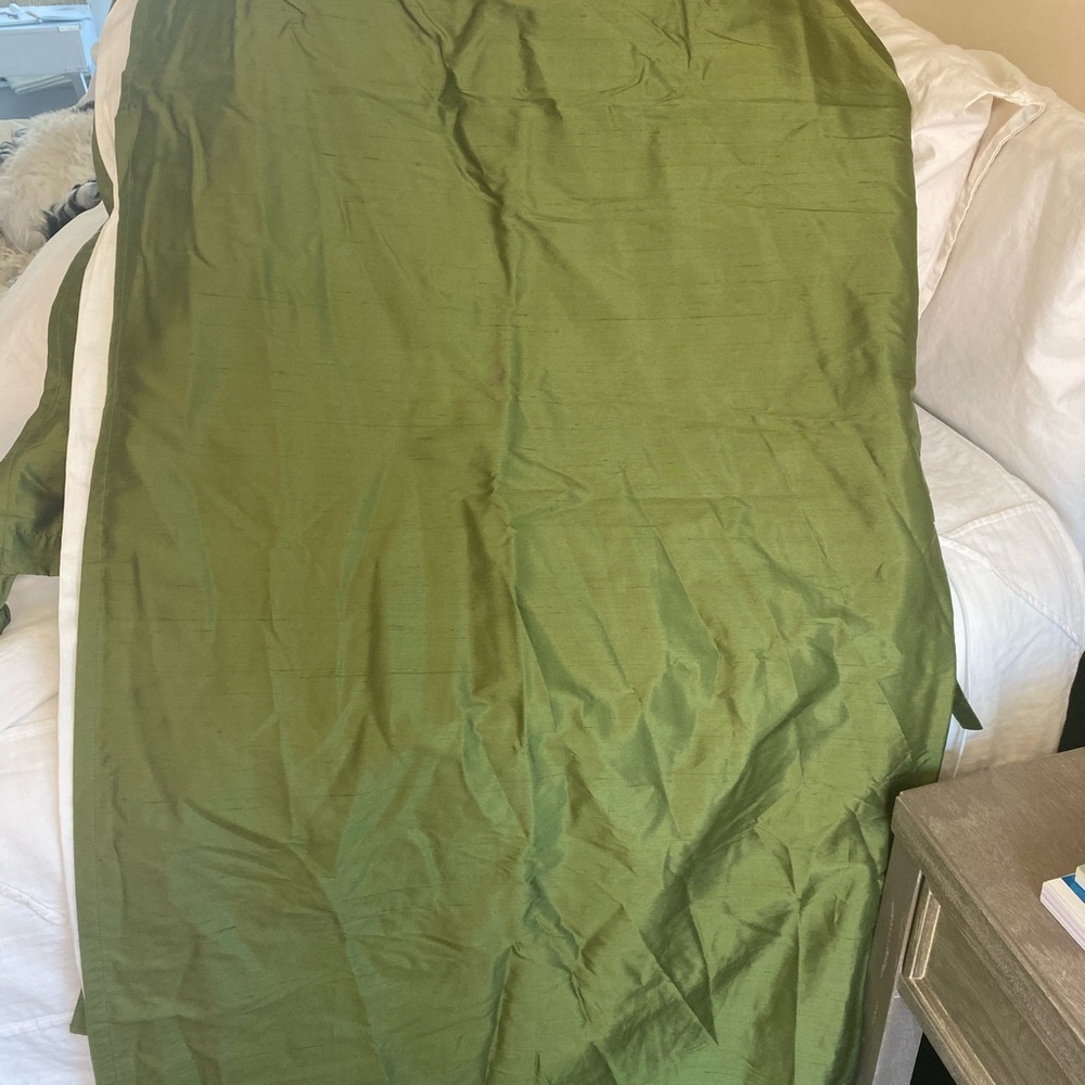 Bundle: 2 Pottery barn green Dupioni silk panels